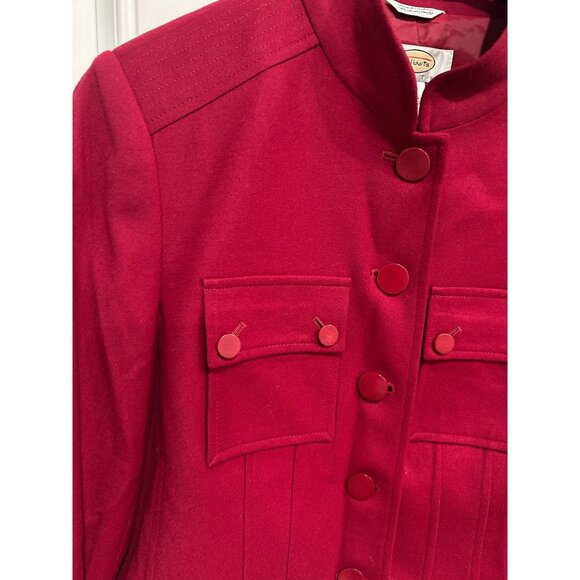 Talbots Womens Wool Blend Military Style Jacket Button Front Size 4 Petite - Picture 4 of 9